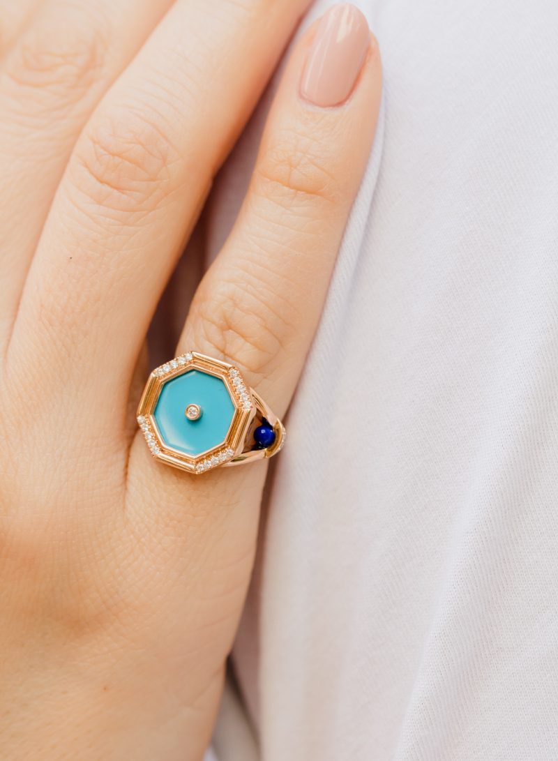 Hexagon Cabochon Pinky