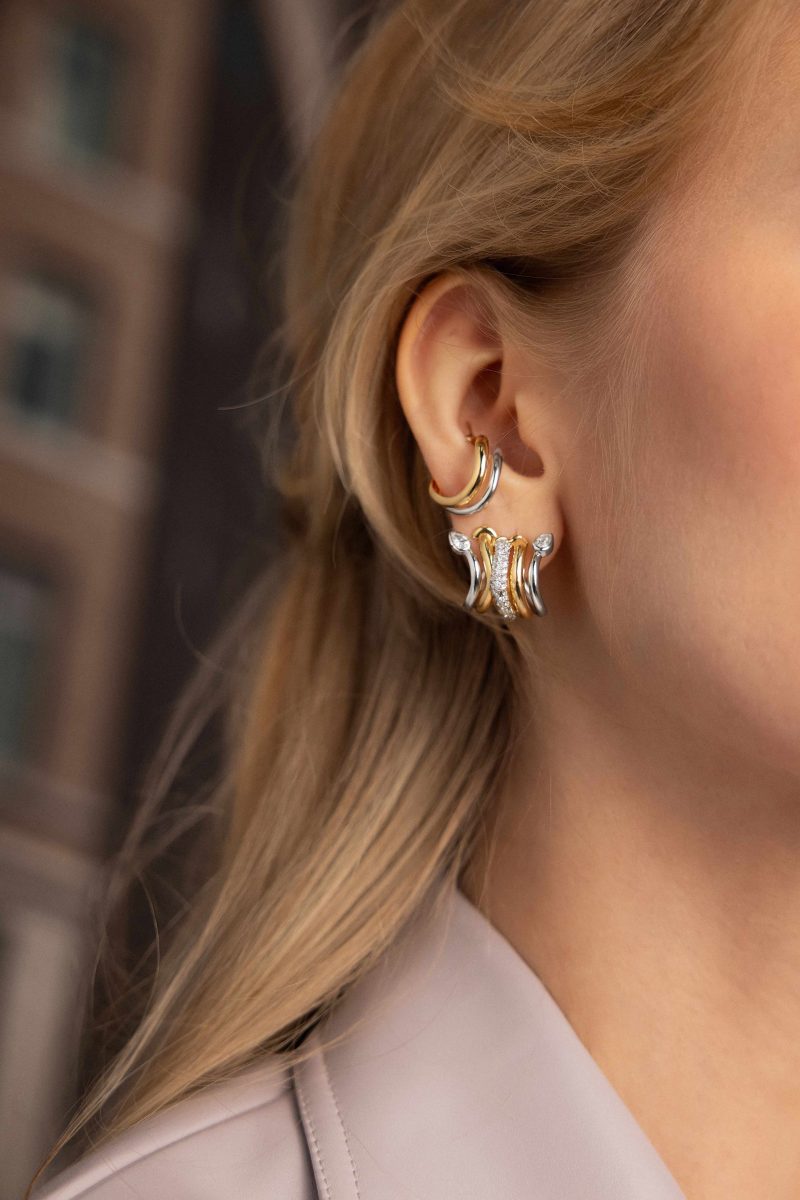 Single Diamond Boa Stackable Earrings