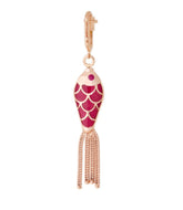 Fish For love Earring rusty red diamonds - rubies