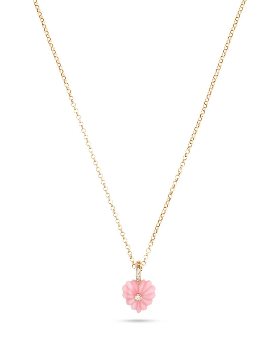 Love Pendant- Pink Opal