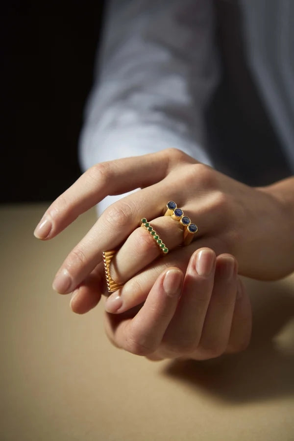 Elevate Ring with Emeralds