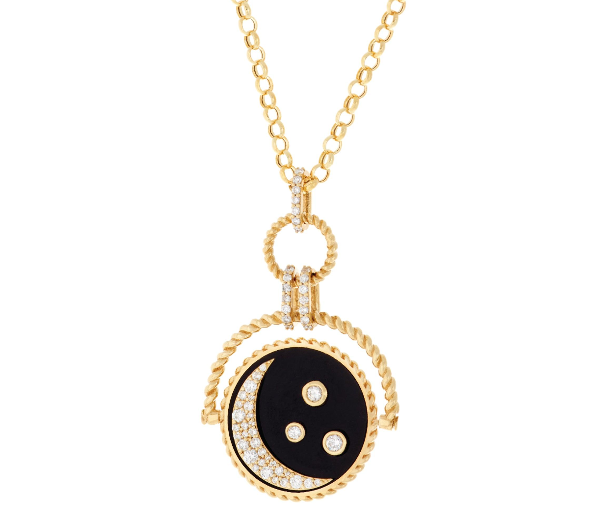 Double Sided Shining Star and Moon Necklace
