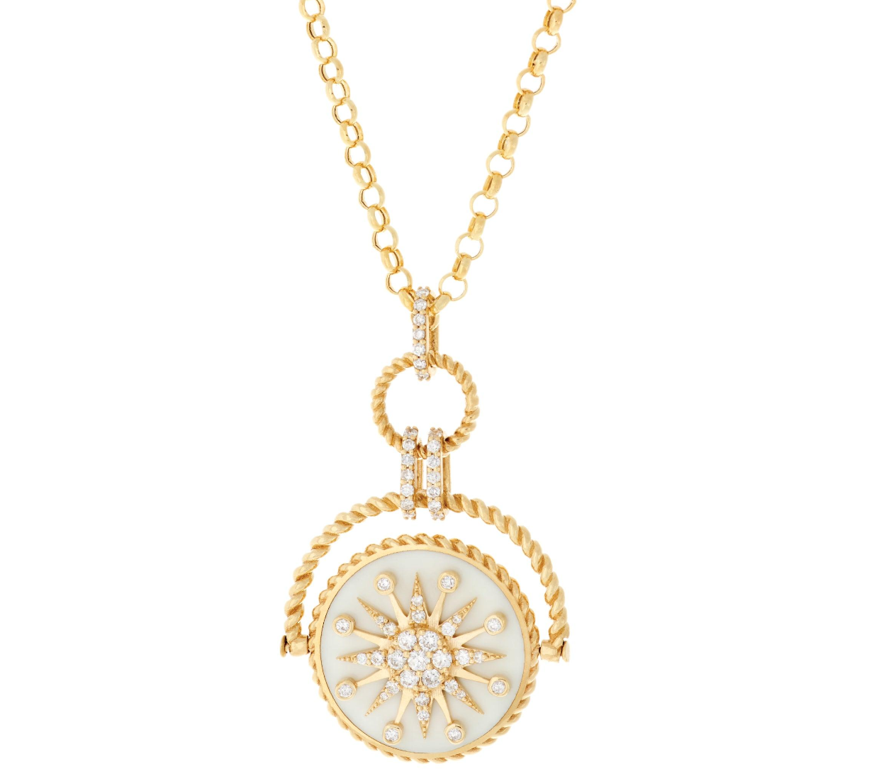 Double Sided Shining Star and Moon Necklace