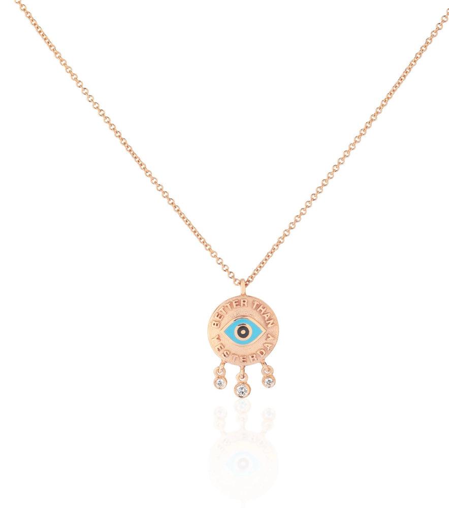 Gold Eye Charm Pendant with Diamonds - Tales of Stones