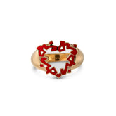 HOBB — Heart Shaped Enamel Signet Ring in Gold by Bil Arabi - Tales of Stones