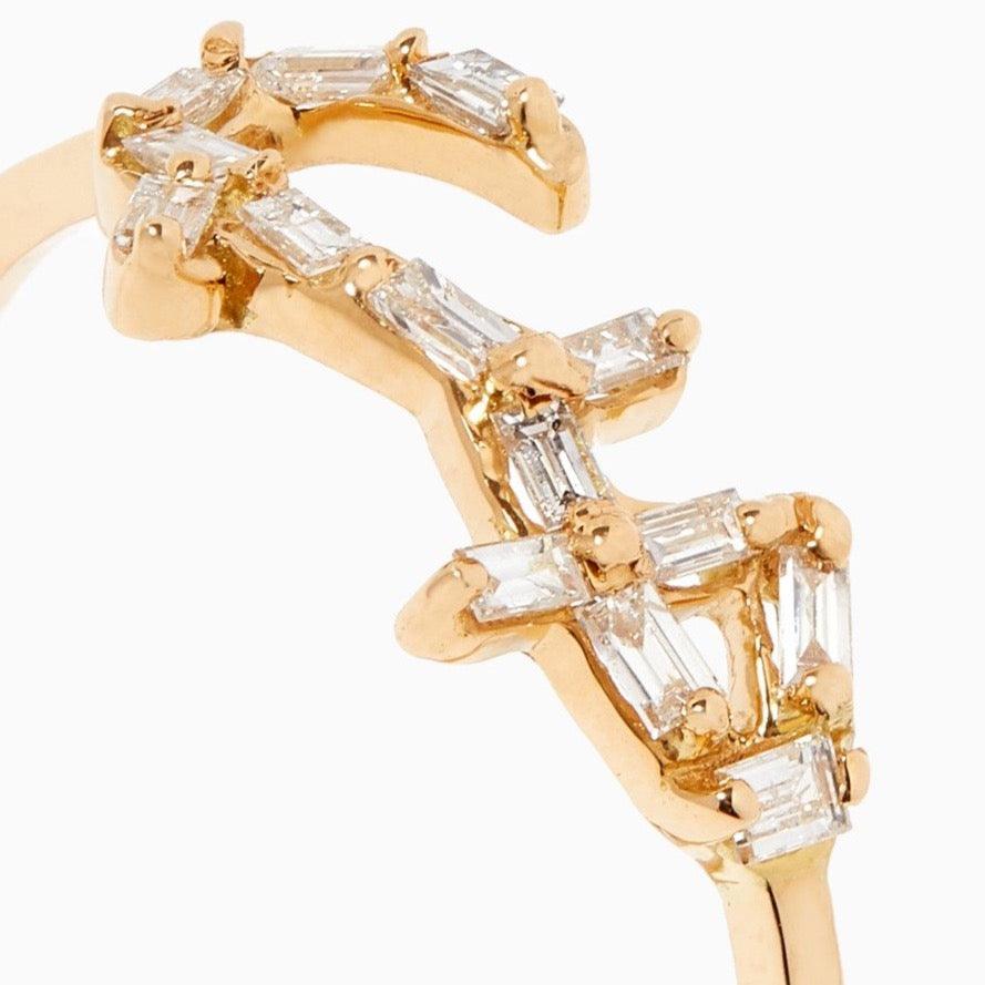 Hobb/ Love Baguette Diamond Ring in 18kt Yellow Gold - Tales of Stones