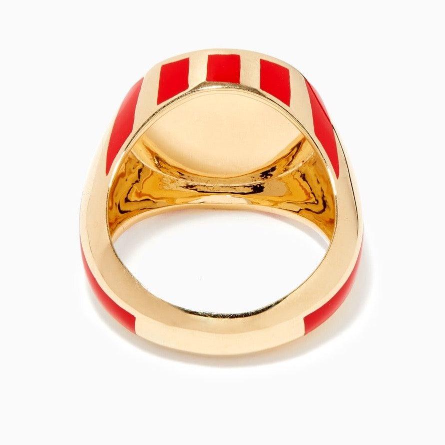 Khatt - Alef Letter Diamond Signet Ring - Tales of Stones