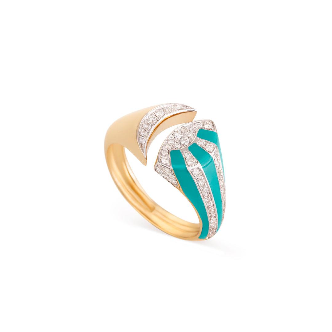 Midnight Sky Moon Ring (Turquoise) - Tales of Stones