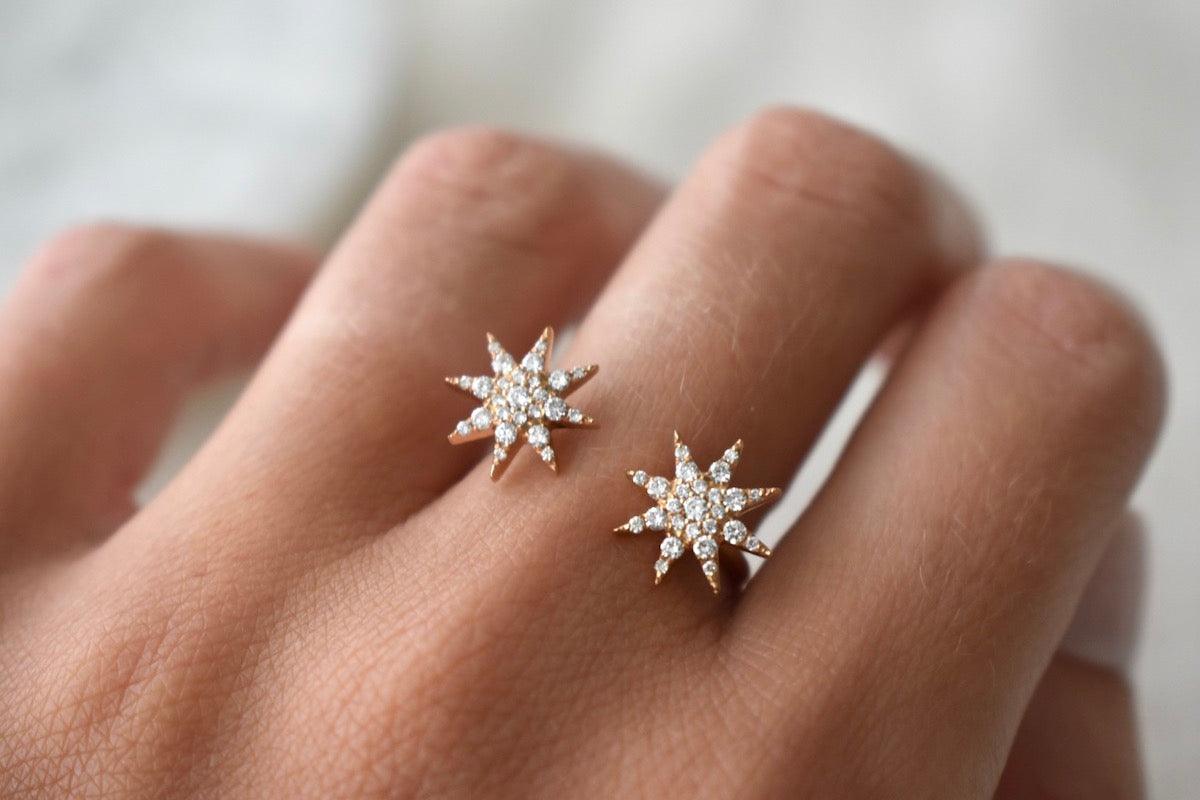 Scintilla Sparkling Diamond Starts Ring by "Joanna Achkar" - Tales of Stones