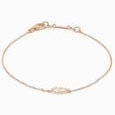 White Ein/ Eye Enamel Bracelet in 18kt Yellow Gold - Tales of Stones