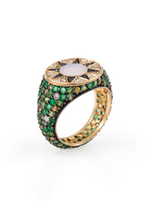 Ibiza Element Emerald Pinky Ring
