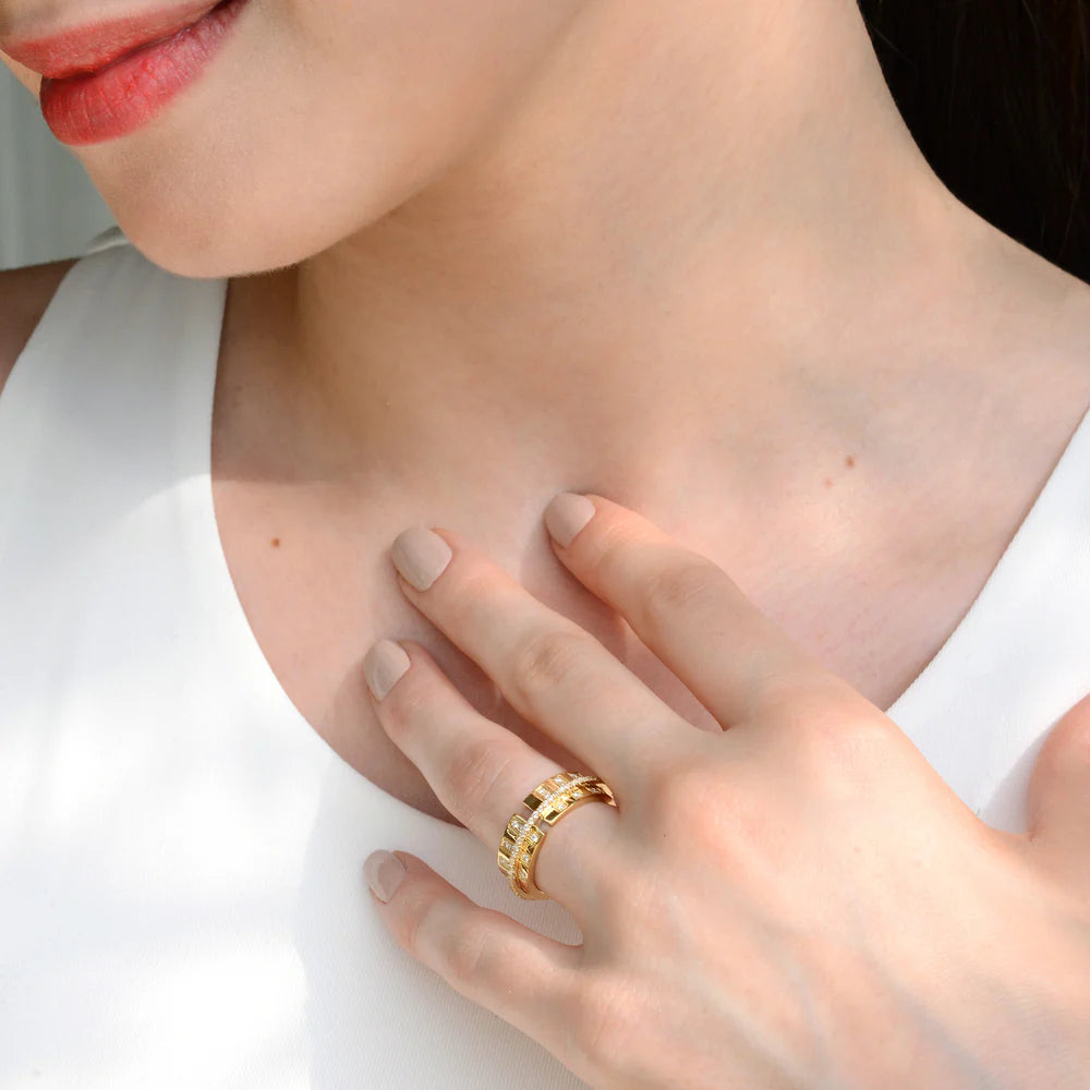 SECOND SKIN 6MM | 18K Diamonds gold ring