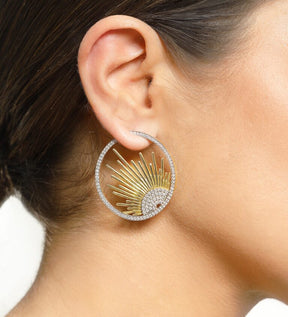 Diamond Soleil Hoop Earrings