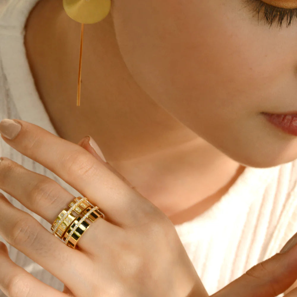 SECOND SKIN 6MM | 18K Diamonds gold ring