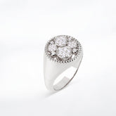 Small White Gold Bubbles Ring with Diamonds