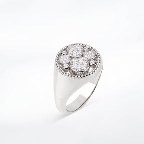 Small White Gold Bubbles Ring with Diamonds