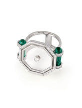 Transparent Amulet Hexagon Cocktail Ring
