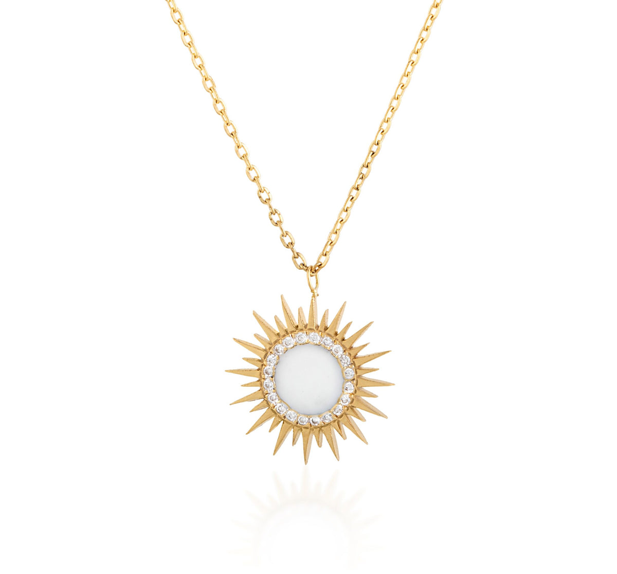 Shining Soleil Necklace With Diamonds and Enamel