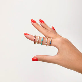 Ruby and Diamonds Bubble Ring