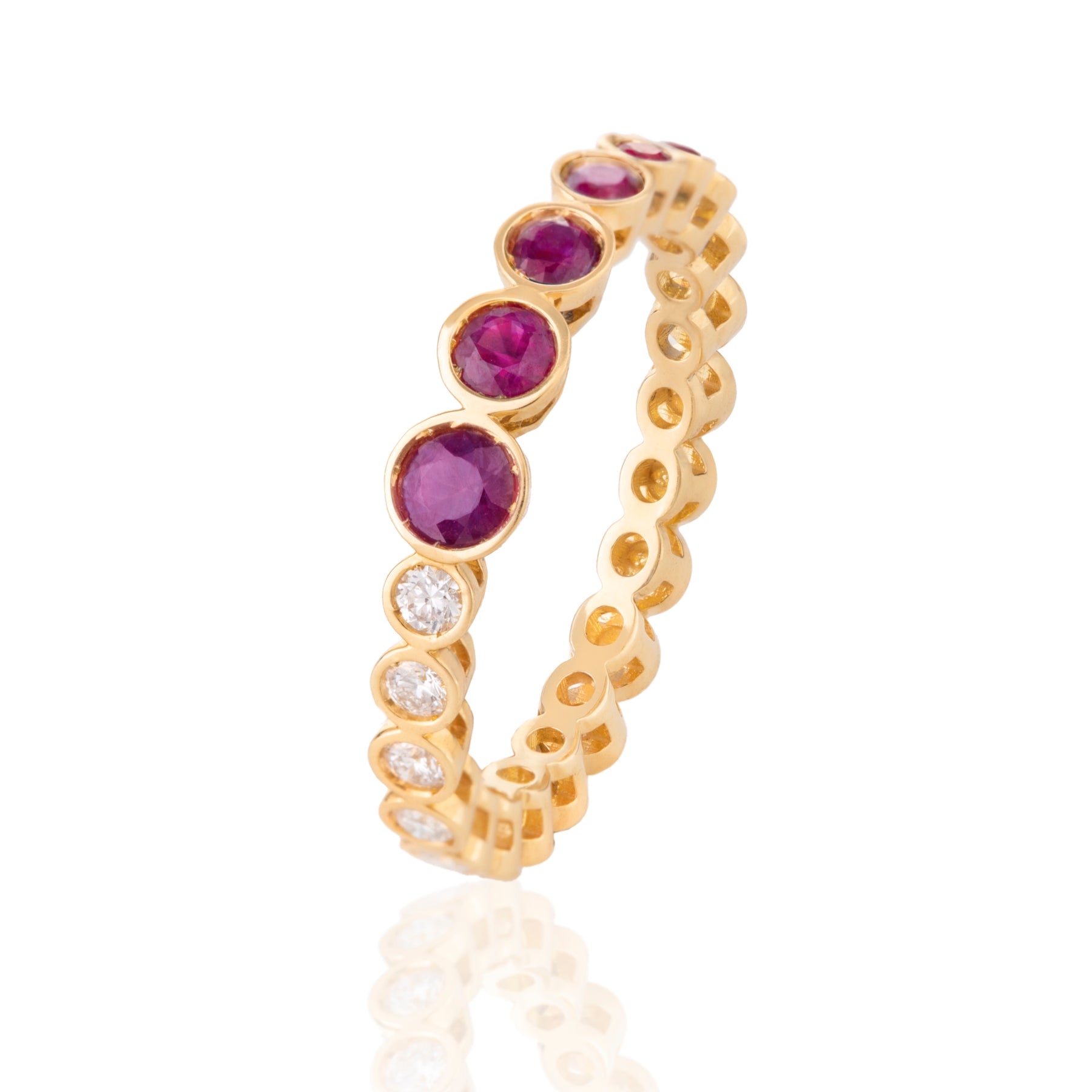 Ruby and Diamonds Bubble Ring