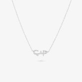 HOBB — 18K Gold Baguette Diamond “Love” Necklace