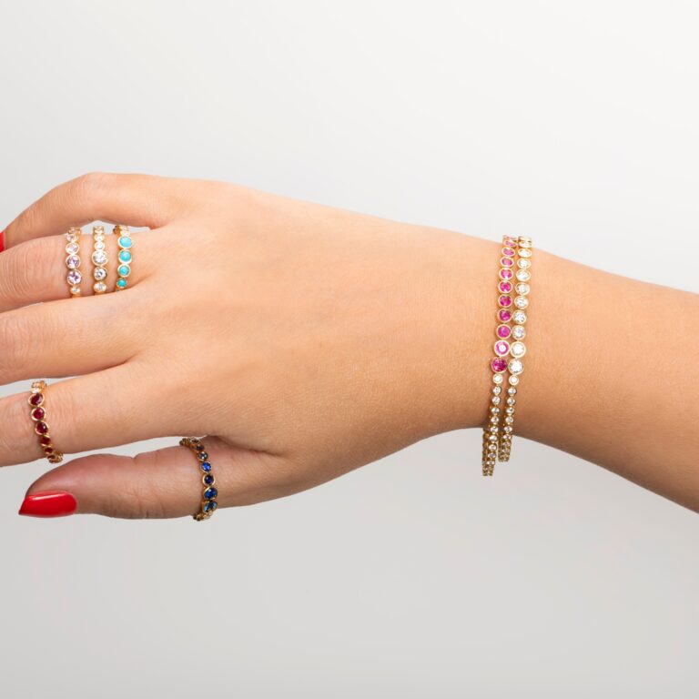 Full Diamond Bubble Tennis Bracelet