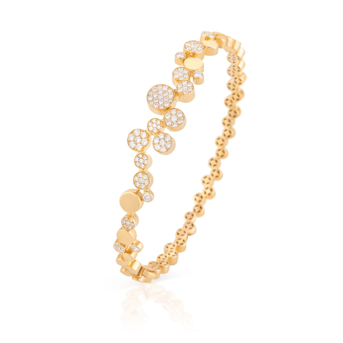 Yellow Gold Bangle with Diamonds