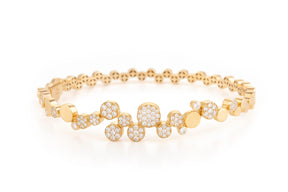 Yellow Gold Bangle with Diamonds