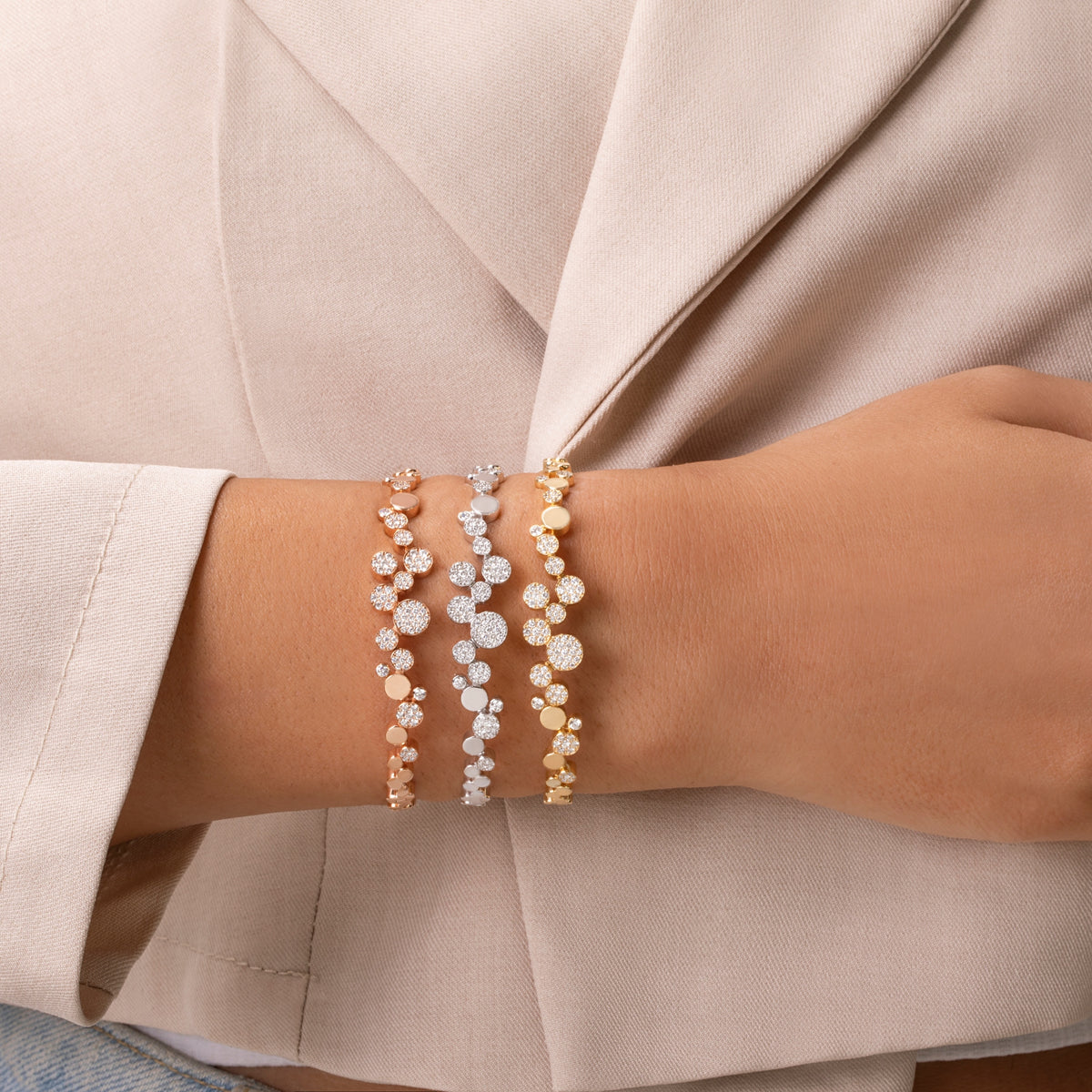 White Gold Bangle with Diamonds