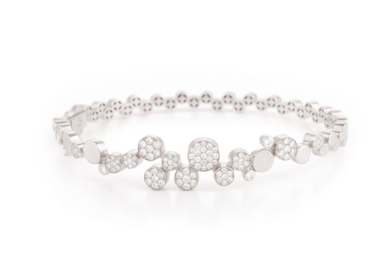 White Gold Bangle with Diamonds