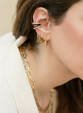 Cosmic Flat Ray Earring Size 3 Pink Gold