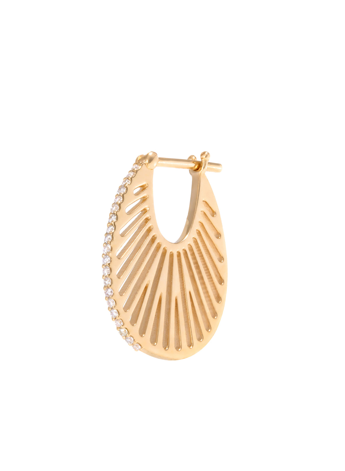 Cosmic Flat Ray Earring Size 3 Pink Gold