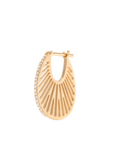 Cosmic Flat Ray Earring Size 3 Pink Gold