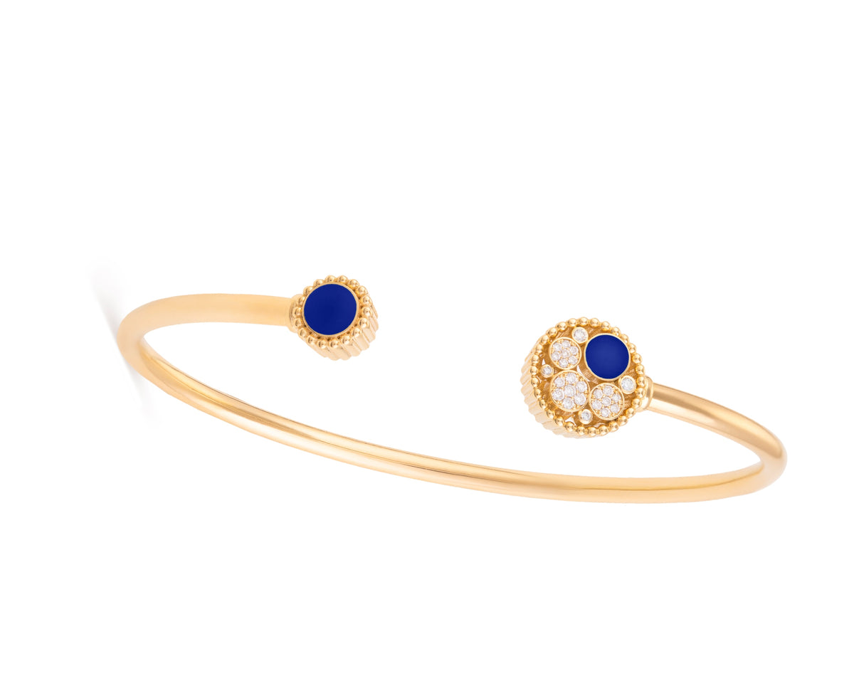 Bubble Bangle with Lapis and Diamonds
