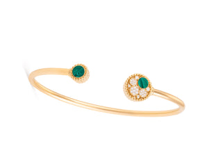 Bubble Bangle with Malachite and Diamonds