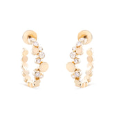Small Yellow Gold Diamond Bubbles Hoop Earrings
