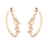 Yellow Gold Diamond Bubbles Hoop Earrings