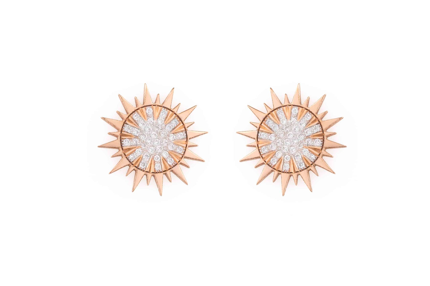 Soleil Stud Earrings With Diamonds