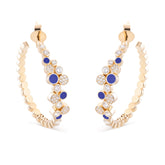 Diamond Bubbles Hoop Earrings with Lapis