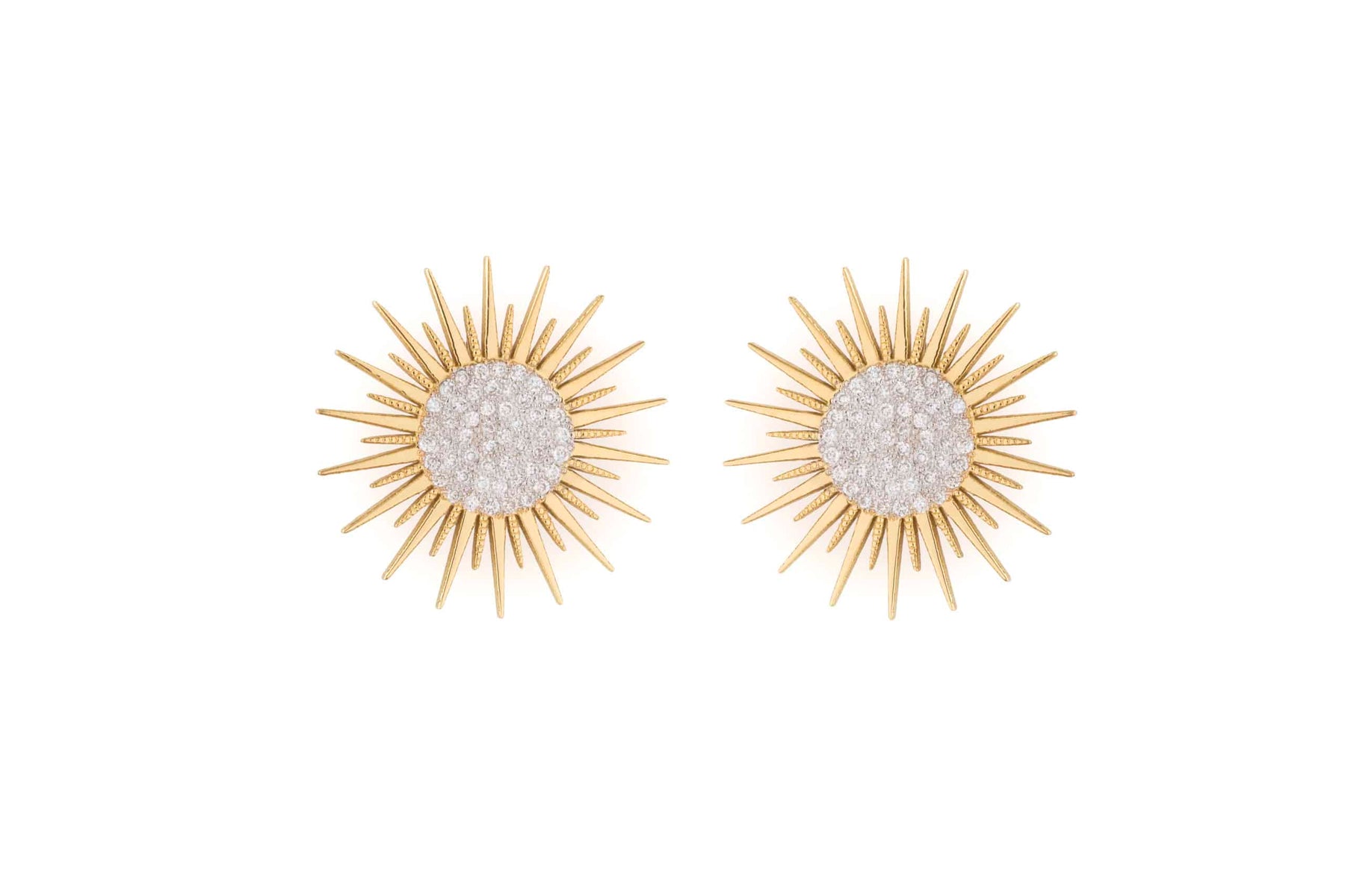 Soleil Stud Earrings With Diamonds
