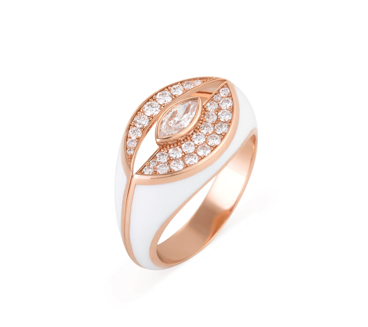 White Chic Enamel Ring