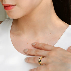 SECOND SKIN 6MM | Black editon gold ring