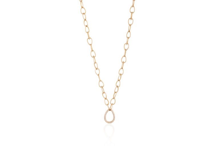 Diamond Pear Chain Necklace