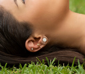 Soleil Stud Earrings With Diamonds