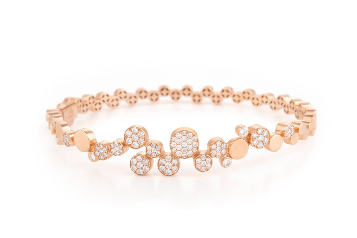 Rose Gold Bangle with Diamonds