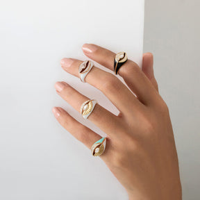 White Chic Enamel Ring