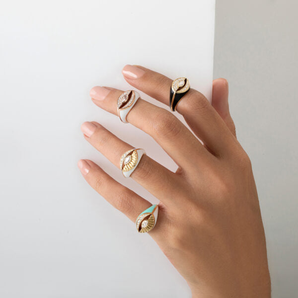 White Chic Enamel Ring