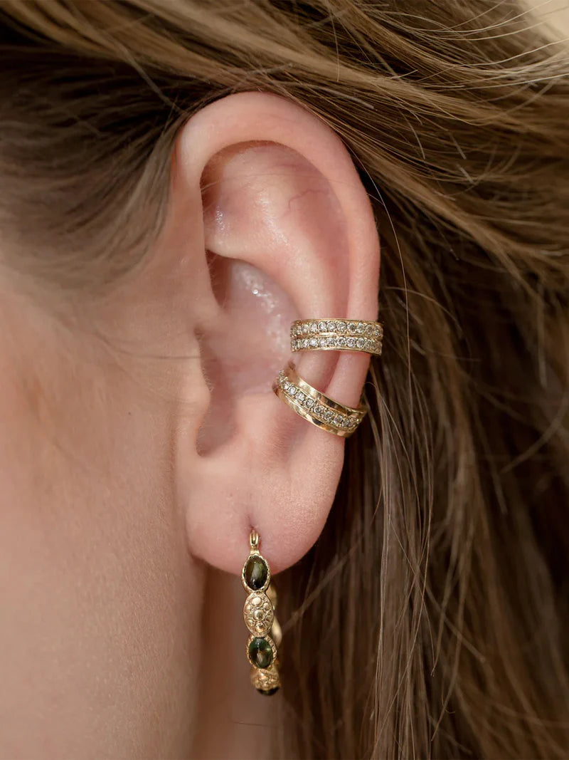 Freestyle Diamond Double-Row Ear Cuff