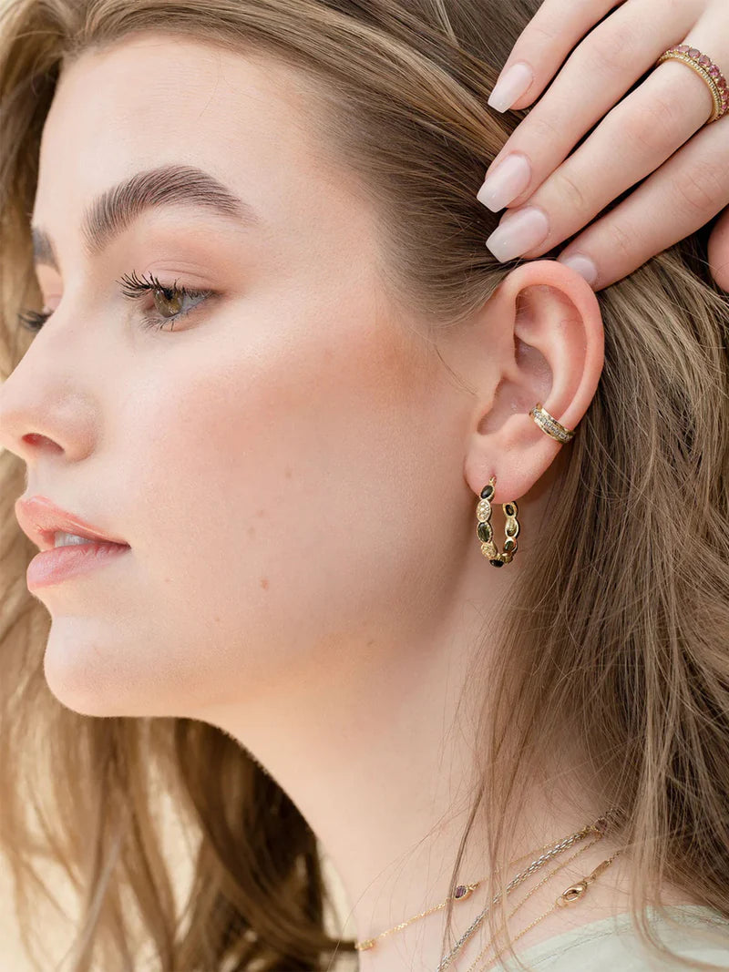 Freestyle Diamond Double-Row Ear Cuff