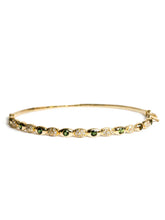 Freestyle Green Tourmaline Oval Bracelet With Diamond Clusters